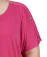 ფოტო #3 პროდუქტის Plus Size Short Sleeve Tunic Top