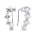 Dazzling long silver earrings EA621W