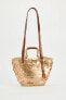 SEQUINNED BASKET BAG