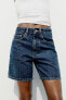 Trf mid-rise denim bermuda shorts