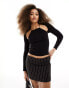 Фото #1 товара 4th & Reckless caro ribbed top with shrug in black