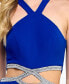 Фото #4 товара Juniors' Embellished Cutout Halter Gown, Created for Macy's