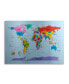Фото #1 товара Michael Tompsett Childrens World Map Floating Brushed Aluminum Art - 22" x 25"
