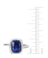 ფოტო #5 პროდუქტის Lab-Grown Blue Sapphire (3-7/8 ct. t.w.) & Lab-Grown White Sapphire (1/6 ct. t.w.) Statement Ring in Sterling Silver