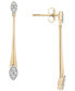 ფოტო #4 პროდუქტის Diamond Elongated Drop Earrings (1/2 ct. t.w.) in 14k Gold, Created for Macy's