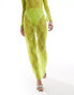 Annorlunda bow detail maxi skirt co-ord in lime green