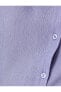 Фото #11 товара Mini Gömlek Elbise Uzun Kollu Kemer Detaylı Dokulu Viskoz Kumaş Karışımlı