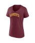 ფოტო #3 პროდუქტის Women's Maroon Minnesota Golden Gophers Basic Arch V-Neck T-shirt