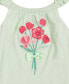 ფოტო #2 პროდუქტის Little Girls Ruche Strap Tunic Top and Printed Capri Leggings, 2 Piece Set