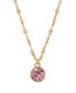 ფოტო #1 პროდუქტის 14k Gold-Plated Pink Charming Pendant Necklaces