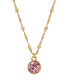 Фото #1 товара 14k Gold-Plated Pink Charming Pendant Necklaces