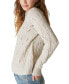 Фото #3 товара Women's Shine Cable Knit Crewneck Sweater