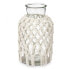 Vase White Cloth Glass 18,5 x 30,5 x 18,5 cm (4 Units) Macrame