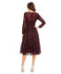 Women's Lace Embellished Long Sleeve Ruffle Hem Dress