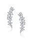 Фото #3 товара Sterling Silver with Rhodium Plated and Clear Cubic Zirconia Stud Earrings