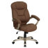 Фото #4 товара High Back Brown Microfiber Contemporary Executive Swivel Chair With Arms