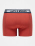 Jack &Jones 3 pack trunks with contrast waistband in blue