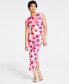Фото #1 товара Petite Printed Side-Ruched Midi Dress, Created for Macy's