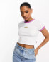 Фото #2 товара Levi's Ringer cropped t-shirt in white/purple with chest logo
