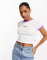 Levi's Ringer cropped t-shirt in white/purple with chest logo NEUTRALS, M - фото #2