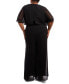 Фото #2 товара Plus Size Cold-Shoulder Wide-Leg Jumpsuit