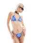 Фото #1 товара COLLUSION check triangle bikini top co-ord in purple