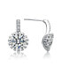 ფოტო #2 პროდუქტის Sterling Silver Cubic Zirconia Solitaire Triple Prong Drop Earrings