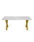 Фото #8 товара 70.87" Modern Square Dining Table With Printed Marble Tabletop+ X-Shaped Table Leg