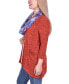 Фото #3 товара Petite 3-Fer Cardigan with Tank and Scarf Top
