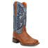 Dan Post Boots Ellie Embroidery Square Toe Cowboy Womens Blue, Brown Casual Boo