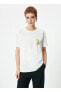 U Yaka Ekru Kadın T-Shirt 4SAL10180IK
