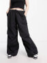 ASOS DESIGN Curve parachute cargo trouser black