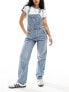 Фото #1 товара ASOS DESIGN Hourglass denim dungaree in mid blue