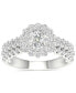 Фото #4 товара Diamond Double Halo Multi-Row Engagement Ring (1-1/2 ct. t.w.) in 14k White Gold