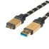 Фото #1 товара ROLINE GOLD USB 3.0 Cable - USB Type A M - Micro B M 2.0 m - 2 m - USB A - Micro-USB B - USB 3.2 Gen 1 (3.1 Gen 1) - Male/Male - Black - Gold