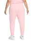 Брюки спортивные женские Nike плюс размер Спортивная одежда Active Club Mid-Rise Fleece Jogger Pants Medium Soft Pink/white, 3X - фото #2