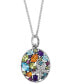 ფოტო #4 პროდუქტის EFFY® Multi-Gemstone (3 ct. t.w.) & Diamond (1/10 ct. t.w.) Starfish Cluster 18" Pendant Necklace in Sterling Silver