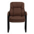 Фото #3 товара Brown Microfiber Executive Side Reception Chair With Sled Base