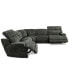 Фото #11 товара Sebaston 5-Pc. Fabric Sectional with 2 Power Motion Recliners, Created for Macy's