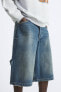 Джинсовые джорты из ткани с винтажным эффектом потертости ZARA