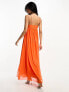 Фото #5 товара ASOS DESIGN cami mesh overlay skater maxi dress in orange