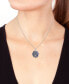 ფოტო #2 პროდუქტის EFFY® Sapphire (2-1/6 ct. t.w.) & Diamond (1/2 ct. t.w.) Cluster 18" Pendant Necklace in 14k White Gold