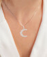 ფოტო #2 პროდუქტის Cubic Zirconia Heart Crescent Moon Pendant Necklace in Sterling Silver, 18" + 2" extender