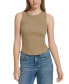 ფოტო #1 პროდუქტის Petite Ribbed Banded Crewneck Tank Top