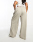 Фото #5 товара ASOS DESIGN Curve wide leg trouser with boxer waist in grey