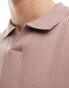 Фото #2 товара ASOS DESIGN rib polo shirt in brown