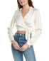 Brook + Lynn Wrap Top Women's White L - фото #1