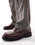 Truffle Collection chunky penny loafers in burgundy