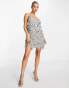 Фото #2 товара ASOS EDITION paillette fringe sequin cami shift mini dress in silver