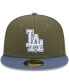 Фото #3 товара Men's Olive, Blue Los Angeles Dodgers 59FIFTY Fitted Hat